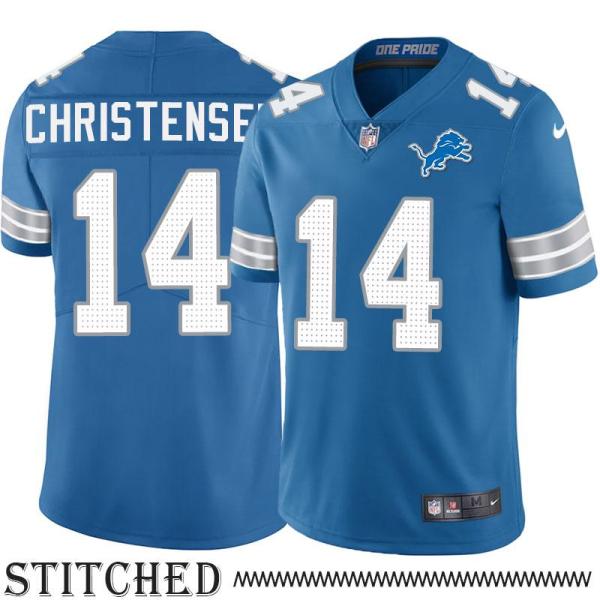 Detroit Lions #14 George Christensen Blue Home Jersey