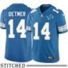 Detroit Lions #14 Ty Detmer Blue Home Jersey