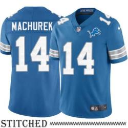 Detroit Lions #14 Mike Machurek Blue Home Jersey