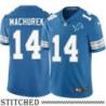 Detroit Lions #14 Mike Machurek Blue Home Jersey