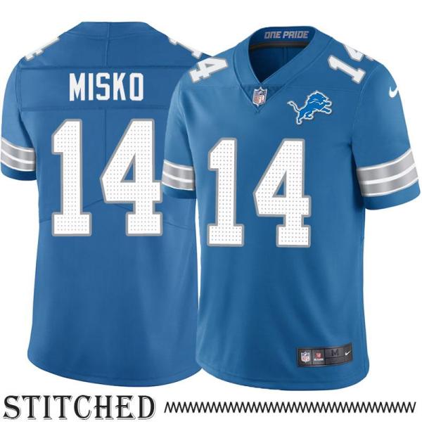 Detroit Lions #14 John Misko Blue Home Jersey