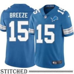 Detroit Lions #15 Brady Breeze Blue Home Jersey