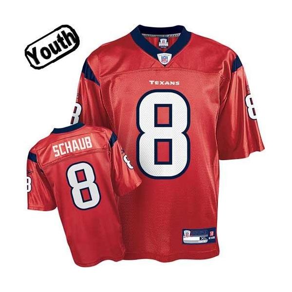 Matt Schaub Youth Football Jersey -#8 Houston Youth Jersey(Red)