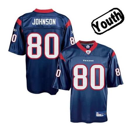 Andre Johnson Youth Football Jersey -#80 Houston Youth Jersey(Navy)