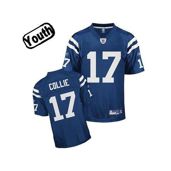 Austin Collie Youth Football Jersey -#17 Indianapolis Youth Jersey(Blue)