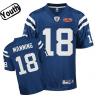 Peyton Manning Youth Football Jersey -#18 Indianapolis Youth Jersey(Blue Superbowl XLIV)