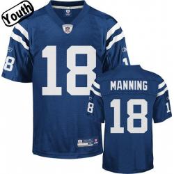 Peyton Manning Youth Football Jersey -#18 Indianapolis Youth Jersey(Blue)