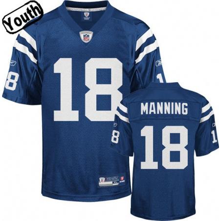 Peyton Manning Youth Football Jersey -#18 Indianapolis Youth Jersey(Blue)