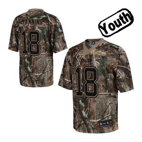 Peyton Manning Youth Football Jersey -#18 Indianapolis Youth Jersey(Camo)