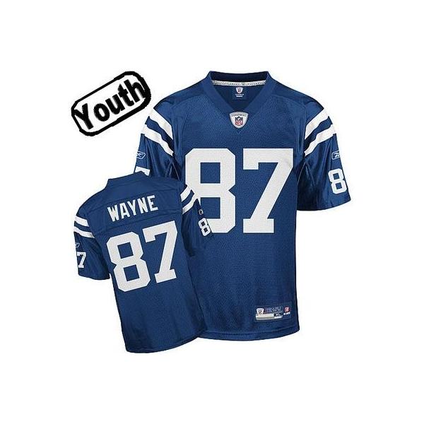 Reggie Wayne Youth Football Jersey -#87 Indianapolis Youth Jersey(Blue)