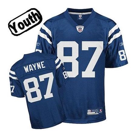 Reggie Wayne Youth Football Jersey -#87 Indianapolis Youth Jersey(Blue)