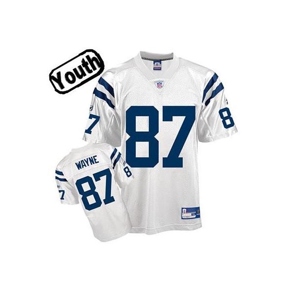 Reggie Wayne Youth Football Jersey -#87 Indianapolis Youth Jersey(White)