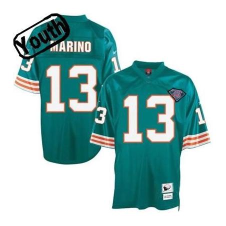 Dan Marino Youth Football Jersey -#13 Miami Youth Jersey(Green Throwback)