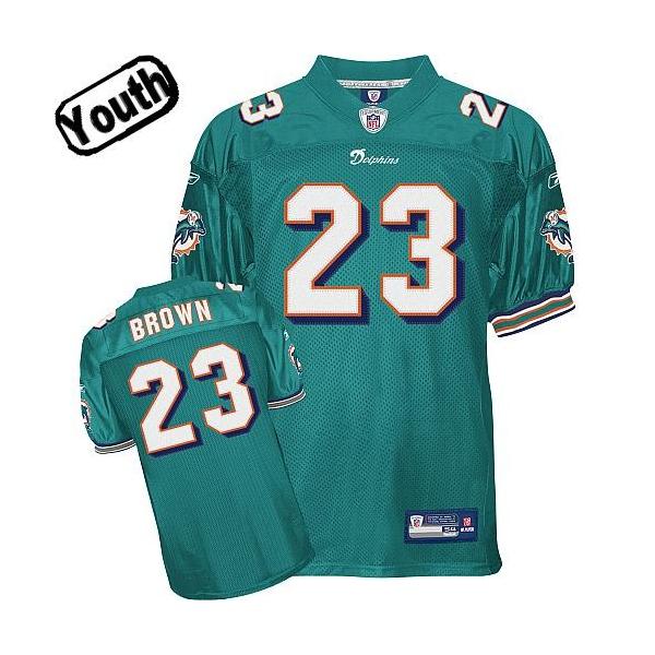 Ronnie Brown Youth Football Jersey -#23 Miami Youth Jersey(Green)