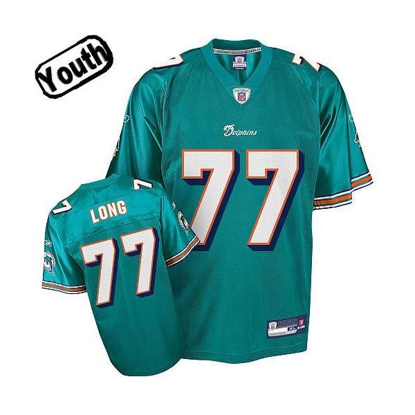 Jack Long Youth Football Jersey -#77 Miami Youth Jersey(Green)