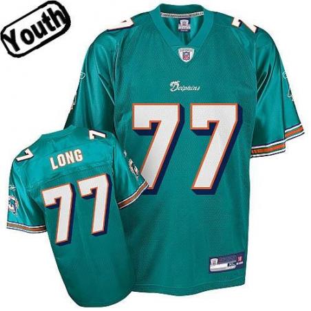 Jack Long Youth Football Jersey -#77 Miami Youth Jersey(Green)