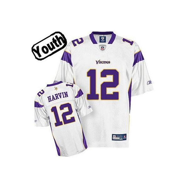 Percy Harvin Youth Football Jersey -#12 Minnesota Youth Jersey(White)