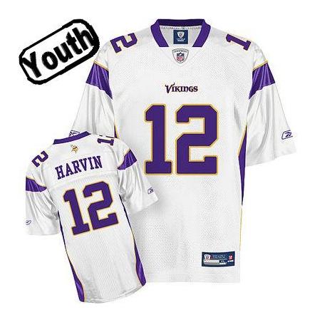 Percy Harvin Youth Football Jersey -#12 Minnesota Youth Jersey(White)