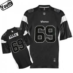 Jared Aleen Youth Football Jersey -#69 Minnesota Youth Jersey(Black)