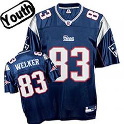 Wes Welker Youth Football Jersey -#83 New England Youth Jersey(Blue)