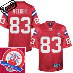 Wes Welker Youth Football Jersey -#83 New England Youth Jersey(Red 50th)