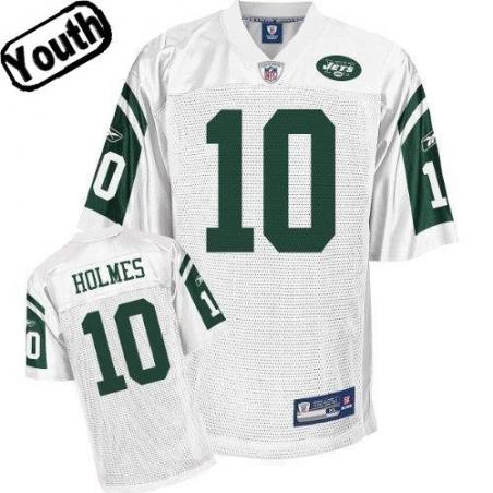 Santonio Holmes Youth Football Jersey -#10 NY-J Youth Jersey(White)