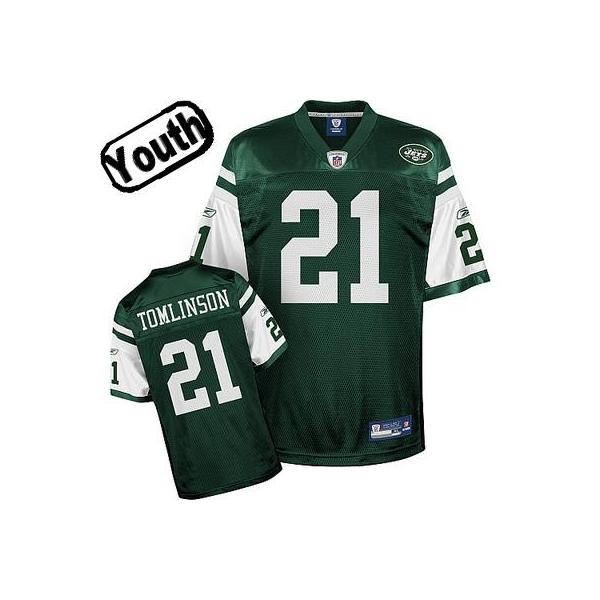 Ladainian Tomlinson Youth Football Jersey -#21 NY-J Youth Jersey(Green)