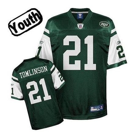 Ladainian Tomlinson Youth Football Jersey -#21 NY-J Youth Jersey(Green)