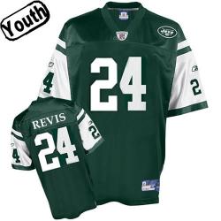 Darrelle Revis Youth Football Jersey -#24 NY-J Youth Jersey(Green)