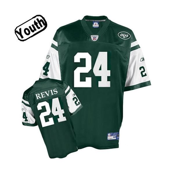 Darrelle Revis Youth Football Jersey -#24 NY-J Youth Jersey(Green)