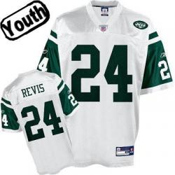 Darrelle Revis Youth Football Jersey -#24 NY-J Youth Jersey(White)