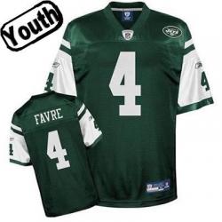 Brett Favre Youth Football Jersey -#4 NY-J Youth Jersey(Green)