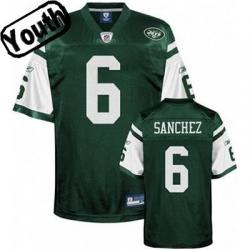 Mark Sanchez Youth Football Jersey -#6 NY-J Youth Jersey(Green)