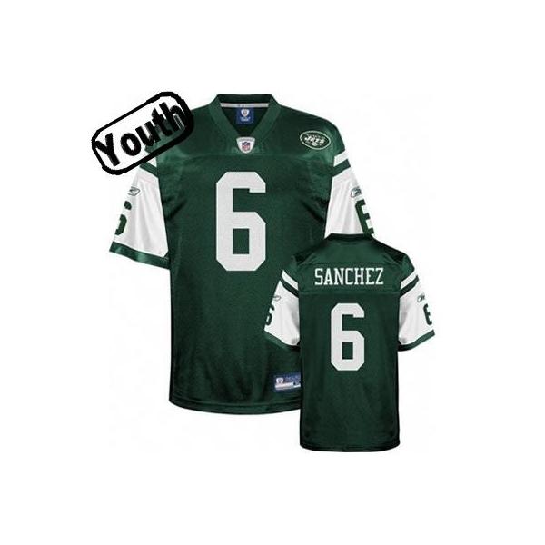 Mark Sanchez Youth Football Jersey -#6 NY-J Youth Jersey(Green)