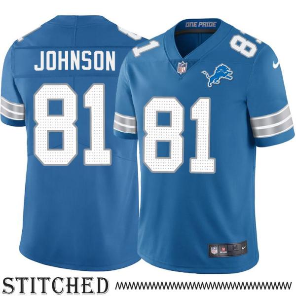 Detroit Lions #81 Calvin Johnson Blue Home Jersey