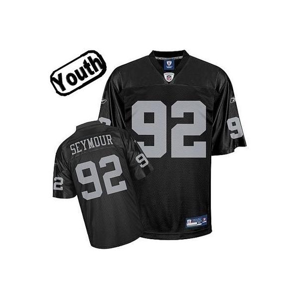 Richard Seymour Youth Football Jersey -#92 Oakland Youth Jersey(Black)