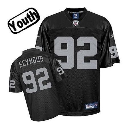 Richard Seymour Youth Football Jersey -#92 Oakland Youth Jersey(Black)