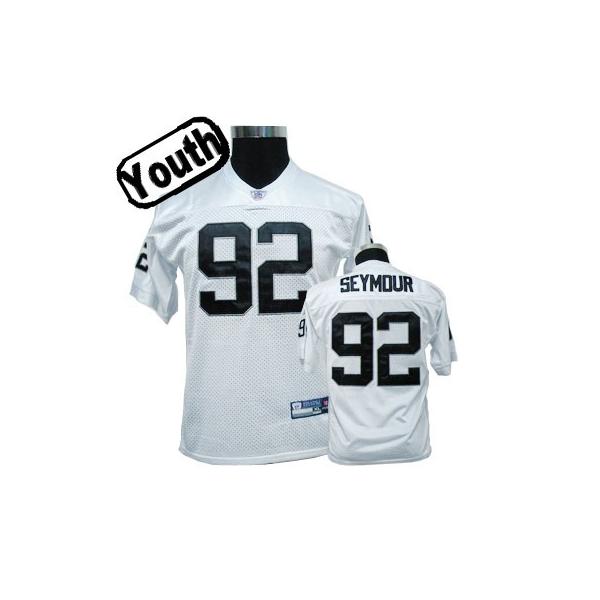 Richard Seymour Youth Football Jersey -#92 Oakland Youth Jersey(White)