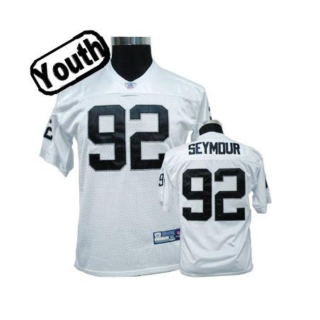 Richard Seymour Youth Football Jersey -#92 Oakland Youth Jersey(White)