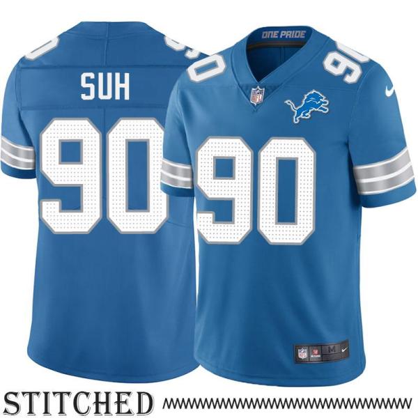 Detroit Lions #90 Ndamukong Suh Blue Home Jersey