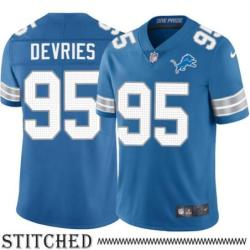 Detroit Lions #95 Jared DeVries Blue Home Jersey