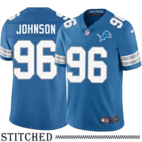 Detroit Lions #96 George Johnson Blue Home Jersey