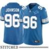 Detroit Lions #96 George Johnson Blue Home Jersey