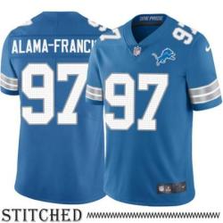 Detroit Lions #97 Ikaika Alama-Francis Blue Home Jersey