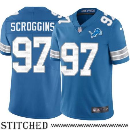 Detroit Lions #97 Tracy Scroggins Blue Home Jersey