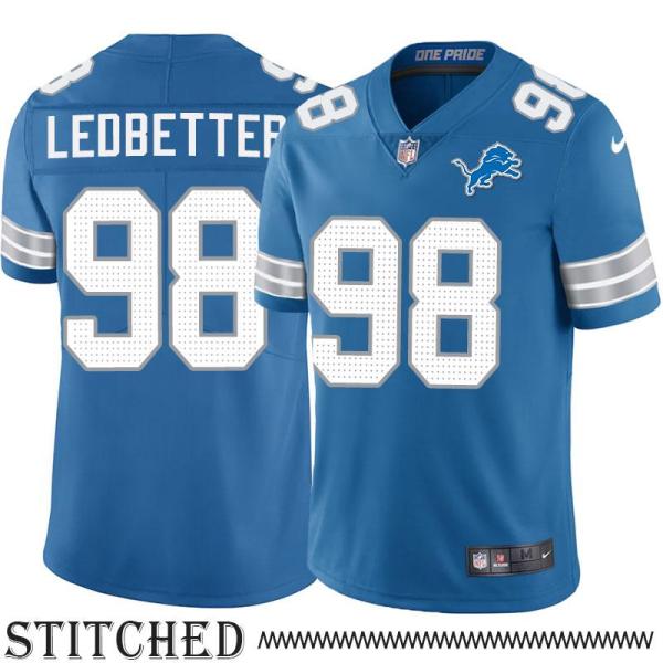 Detroit Lions #98 Jeremiah Ledbetter Blue Home Jersey