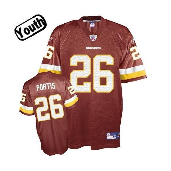 Clinton Portis Youth Football Jersey -#26 Washington Youth Jersey(Red)