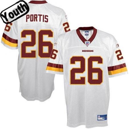 Clinton Portis Youth Football Jersey -#26 Washington Youth Jersey(White)