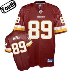 Santana Moss Youth Football Jersey -#89 Washington Youth Jersey(Red)