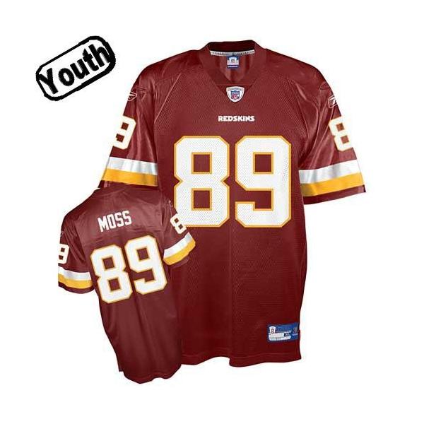 Santana Moss Youth Football Jersey -#89 Washington Youth Jersey(Red)